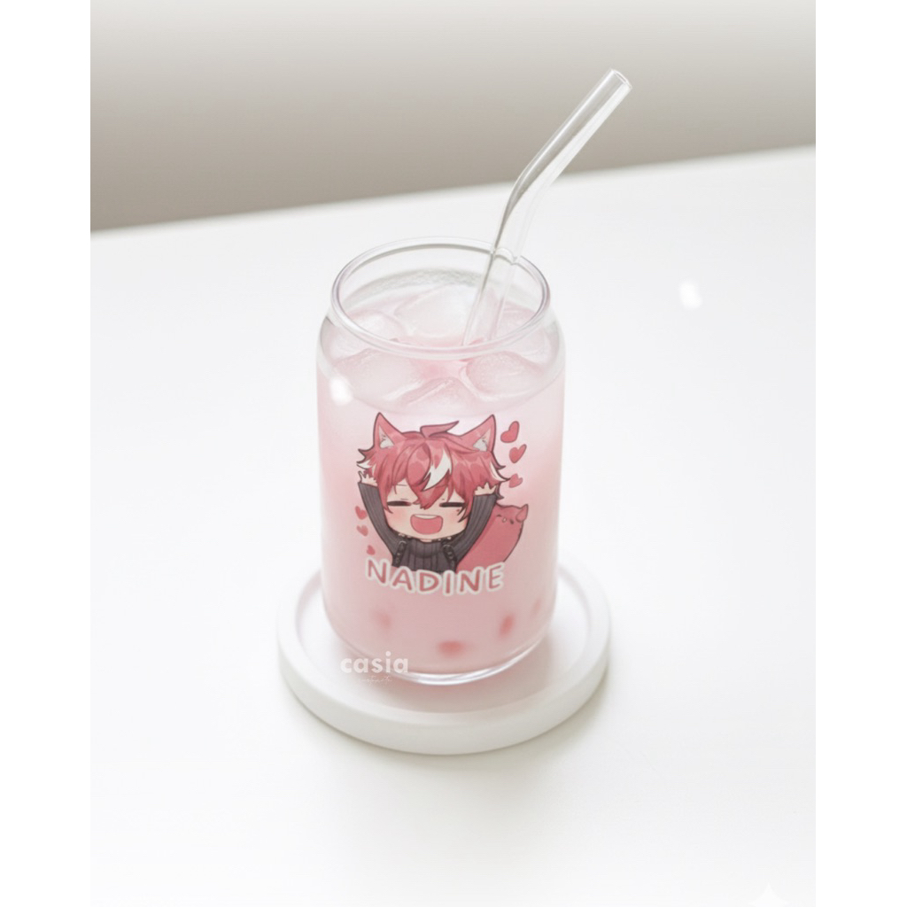 Glass Tin - Custom - Gelas Custom UV Print - Gelas Kaca Custom Gambar - Gelas Aesthetic