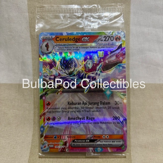 Pokemon TCG Indonesian Charcadet & Ceruledge ex PROMO 185/SV-P & 186/SV-P Deck Taktik [SEALED]