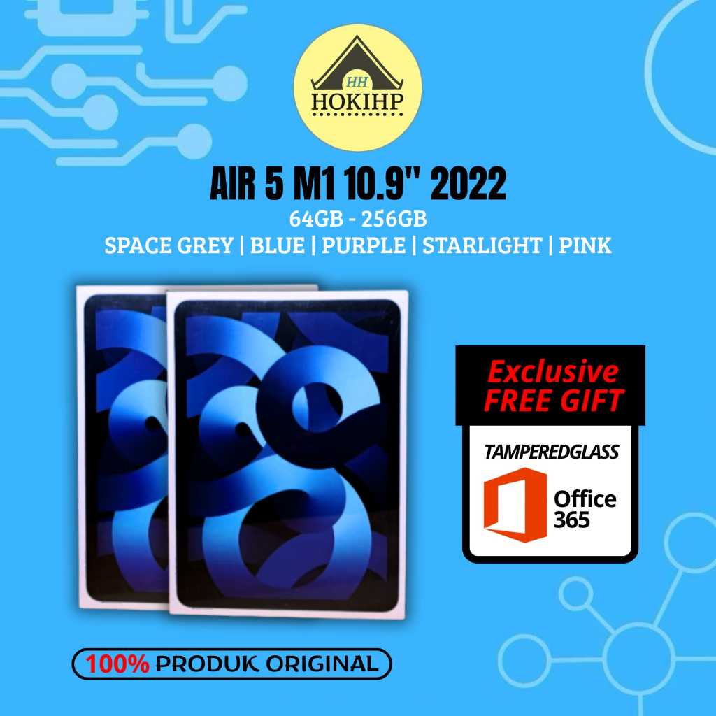 APPLE iPAD AIR 5 M1 CHIP 2022 64GB 256GB WIFI ONLY GARANSI RESMI NEW SEGEL BNIB