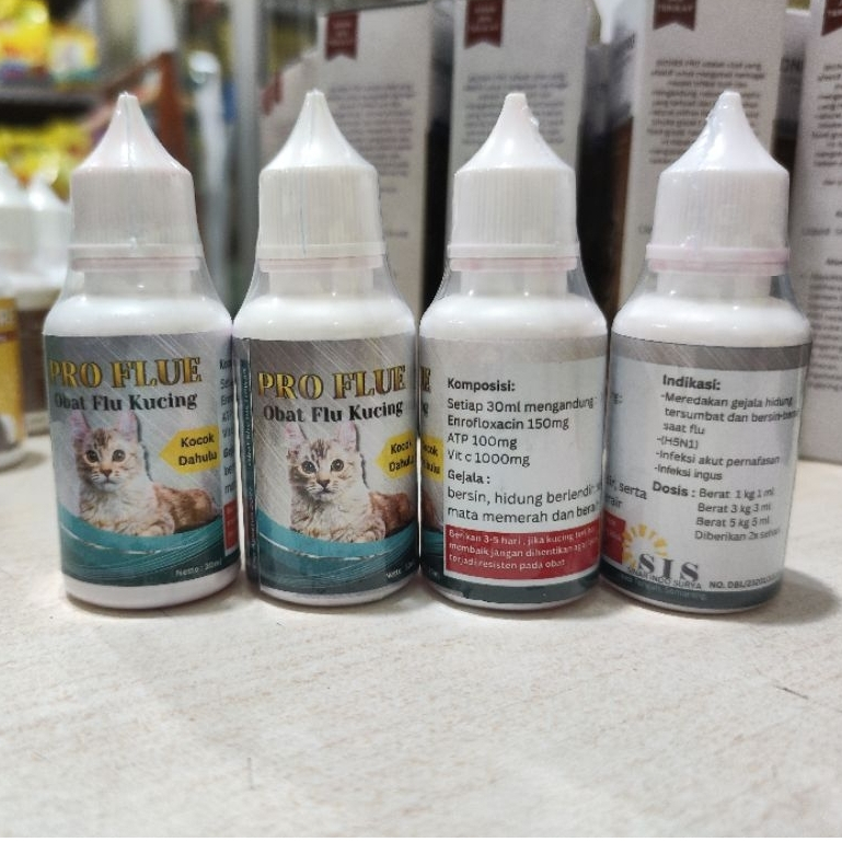 PRO FLUE 30 ML OBAT BATUK, FLU BERSIN UNTUK KUCING