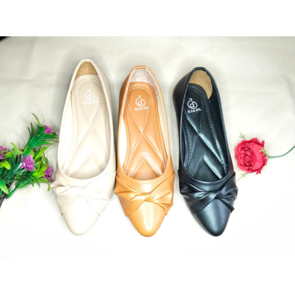 sepatu wanita model kekinian sepatu balet flatshoes Ela Apa/sepatu balet flat shoes kekinian sepatu 