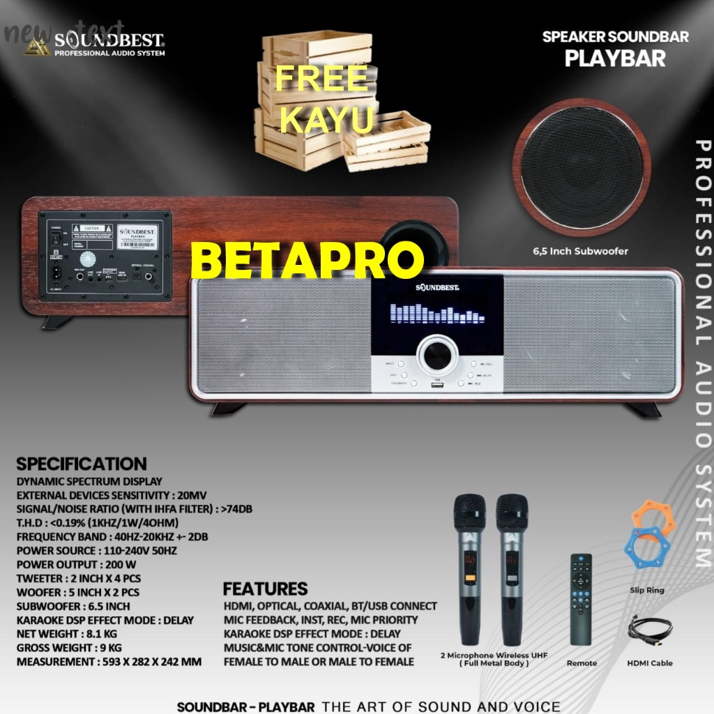 SOUNDBEST Soundbar Playbar - Garansi ORIGINAL SOUNDBEST