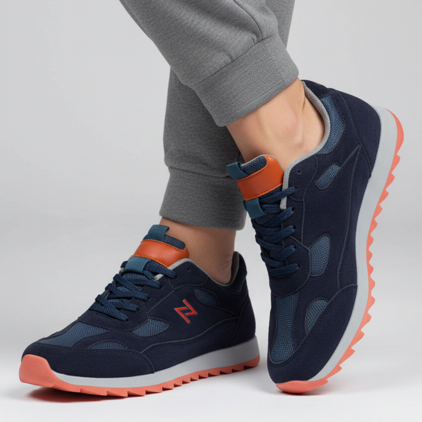 NAZ x BALMAIN NAVY | Sepatu Olahraga Running Lari Pria Wanita Sneakers Kasual Senam Gym