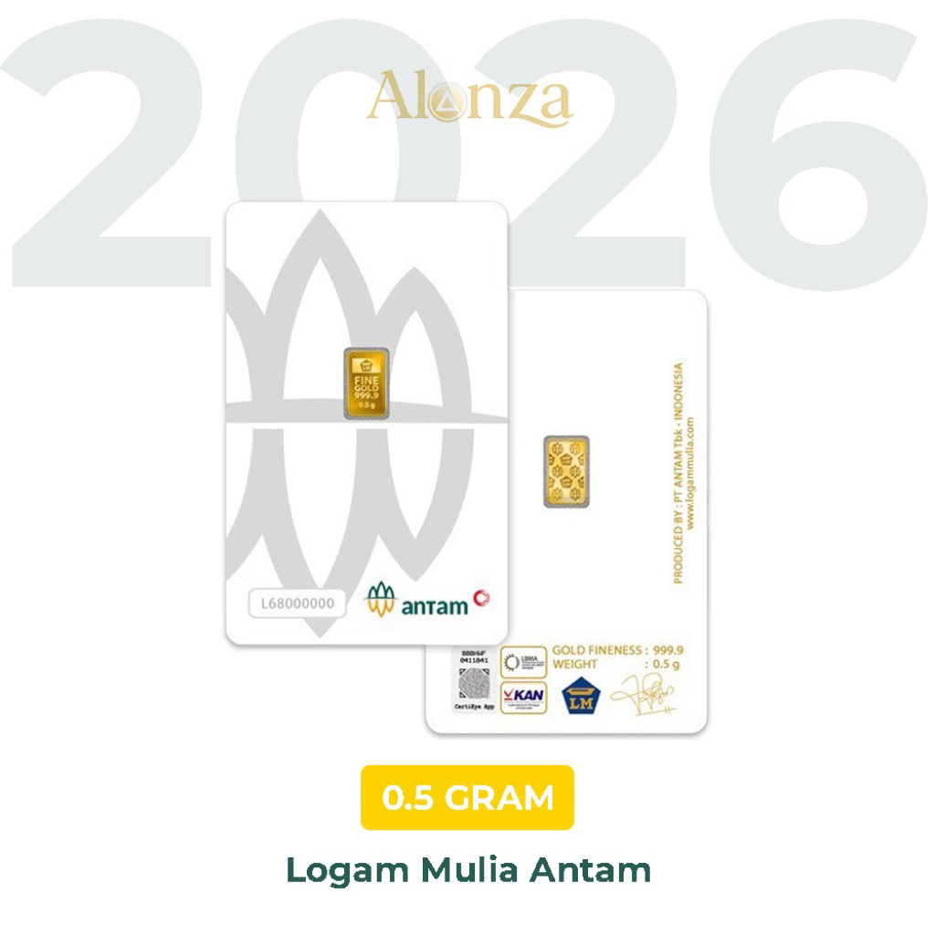 LOGAM MULIA EMAS ANTAM CERTIEYE 0,5 GRAM TERBARU 2026 ORIGINAL 100%