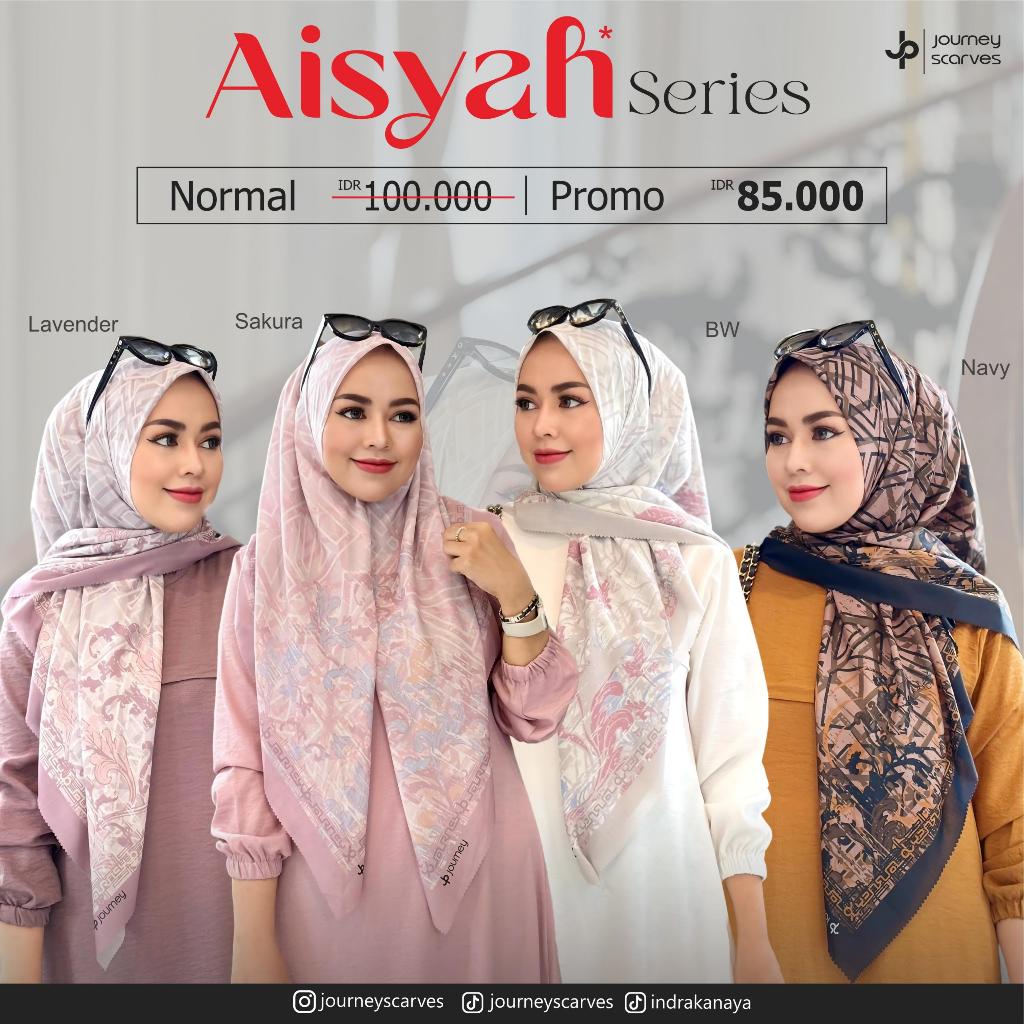 AISYAH SERIES Journey Scarves – Double Plat - Hijab Segi Empat Premium 115 x 115 cm Anti Kusut, Nyam