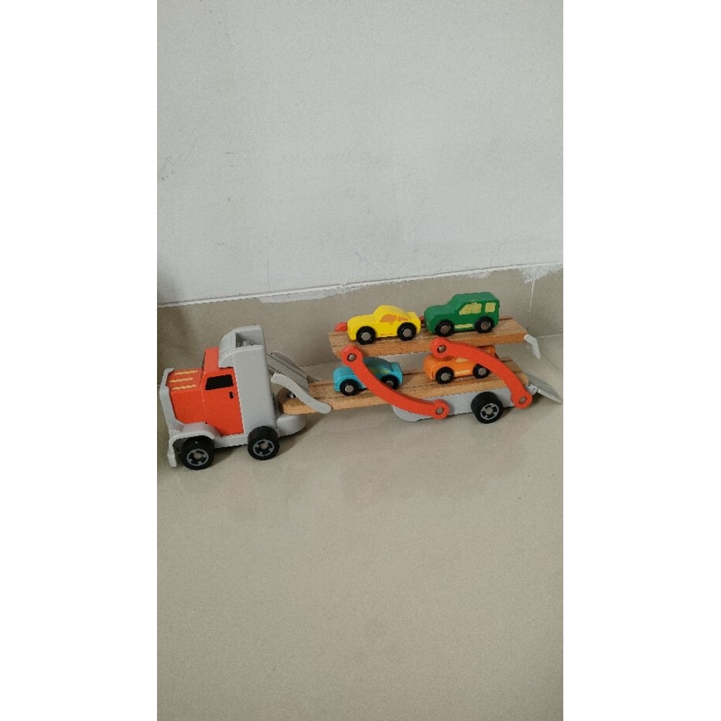 Wooden truck toy| mainan kayu anak | mobil truck kayu