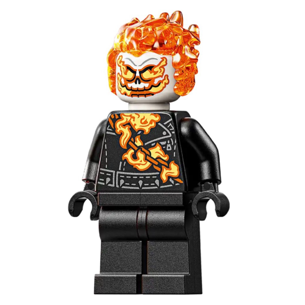 LEGO Ghost Rider, Johnathon 'Johnny' Blaze - White Head, Flaming Chain