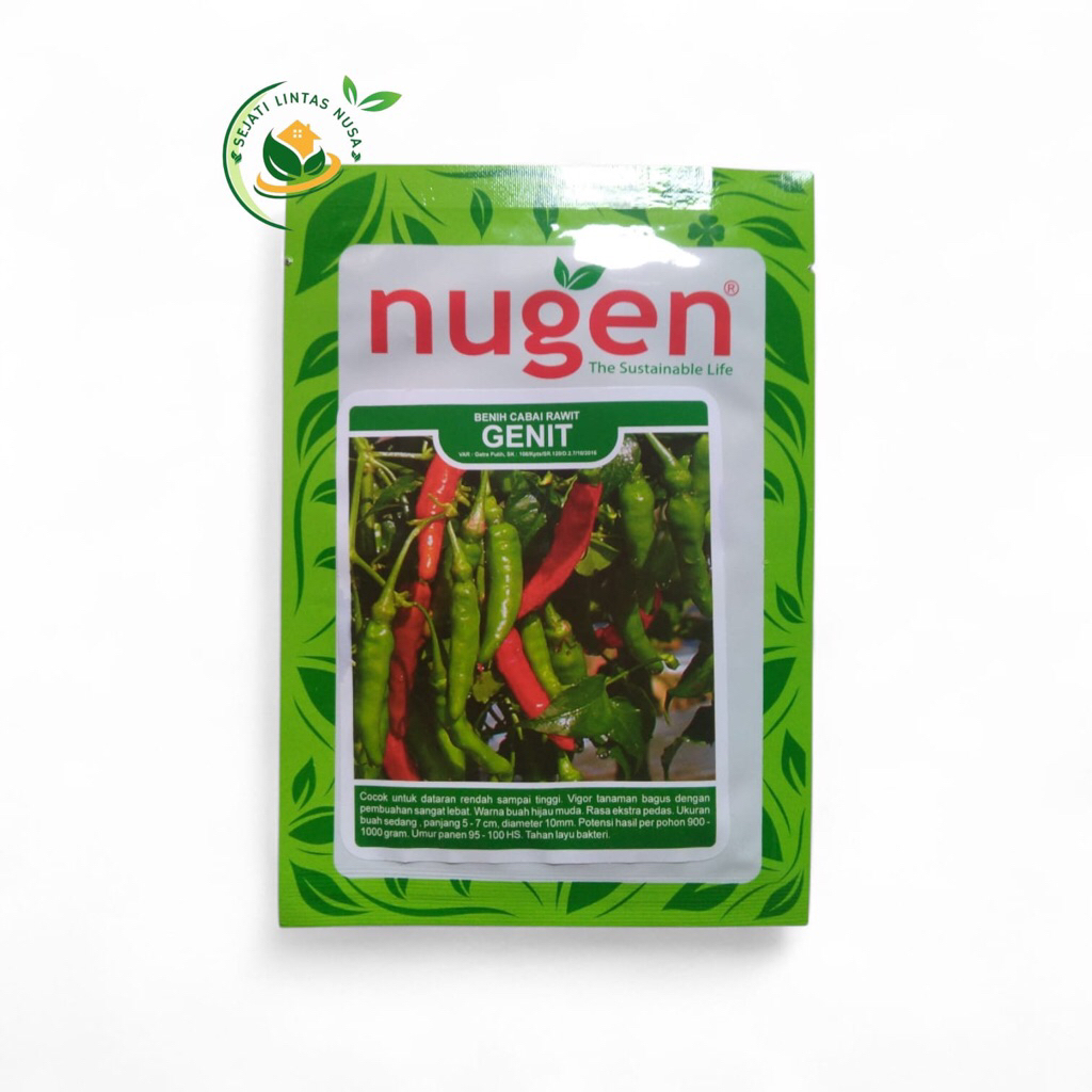 Benih Cabe Rawit Genit 10gram - Bibit Cabai Rawit Hijau Merunduk @Cap Nugen Asli
