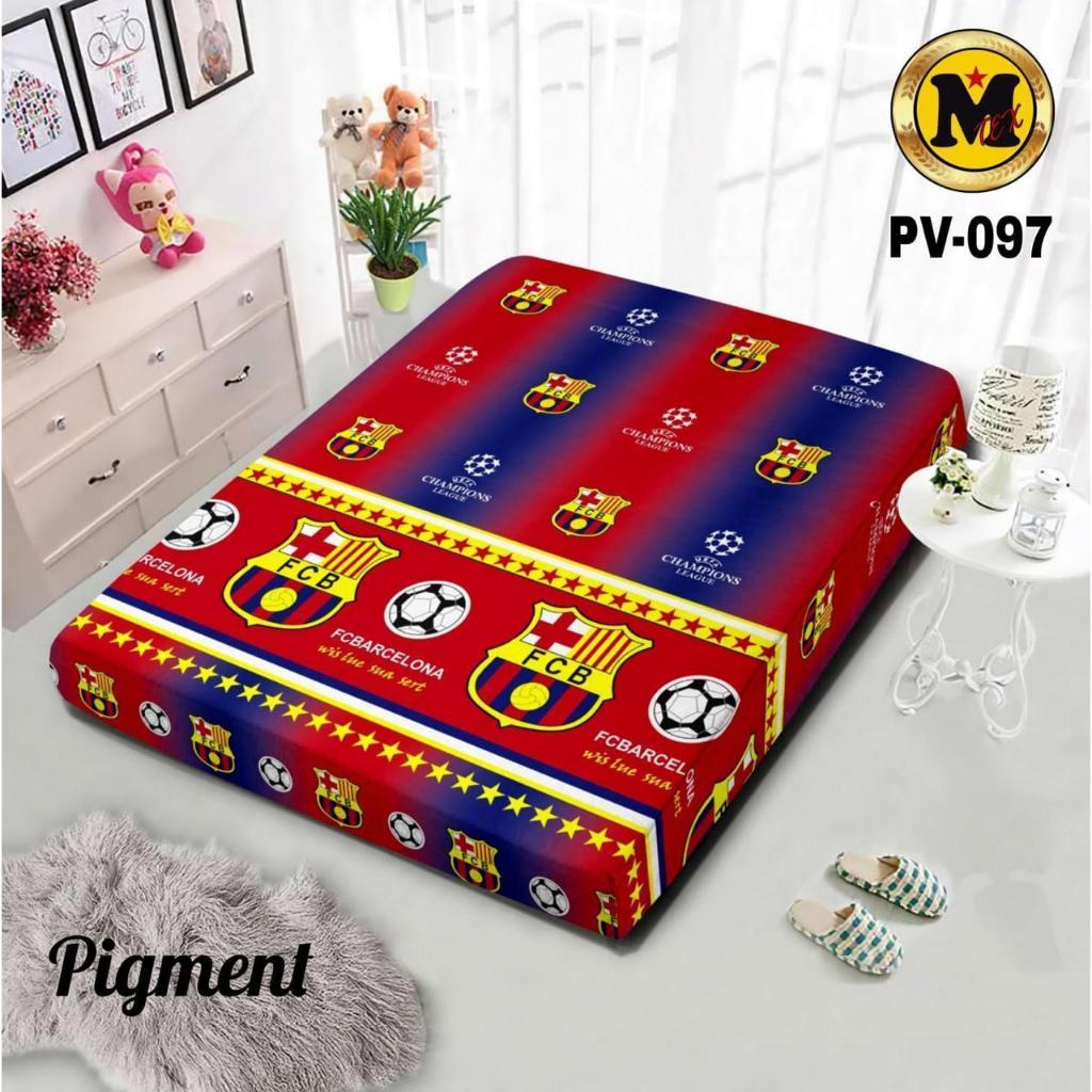 nasyastore14 | sprei resleting motif bola bacelona | kain disperse/polymicro | all size