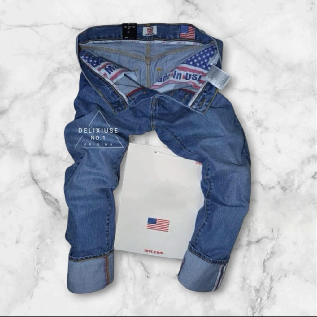 celana panjang jeans pria madein usa premium model reguler selvedge