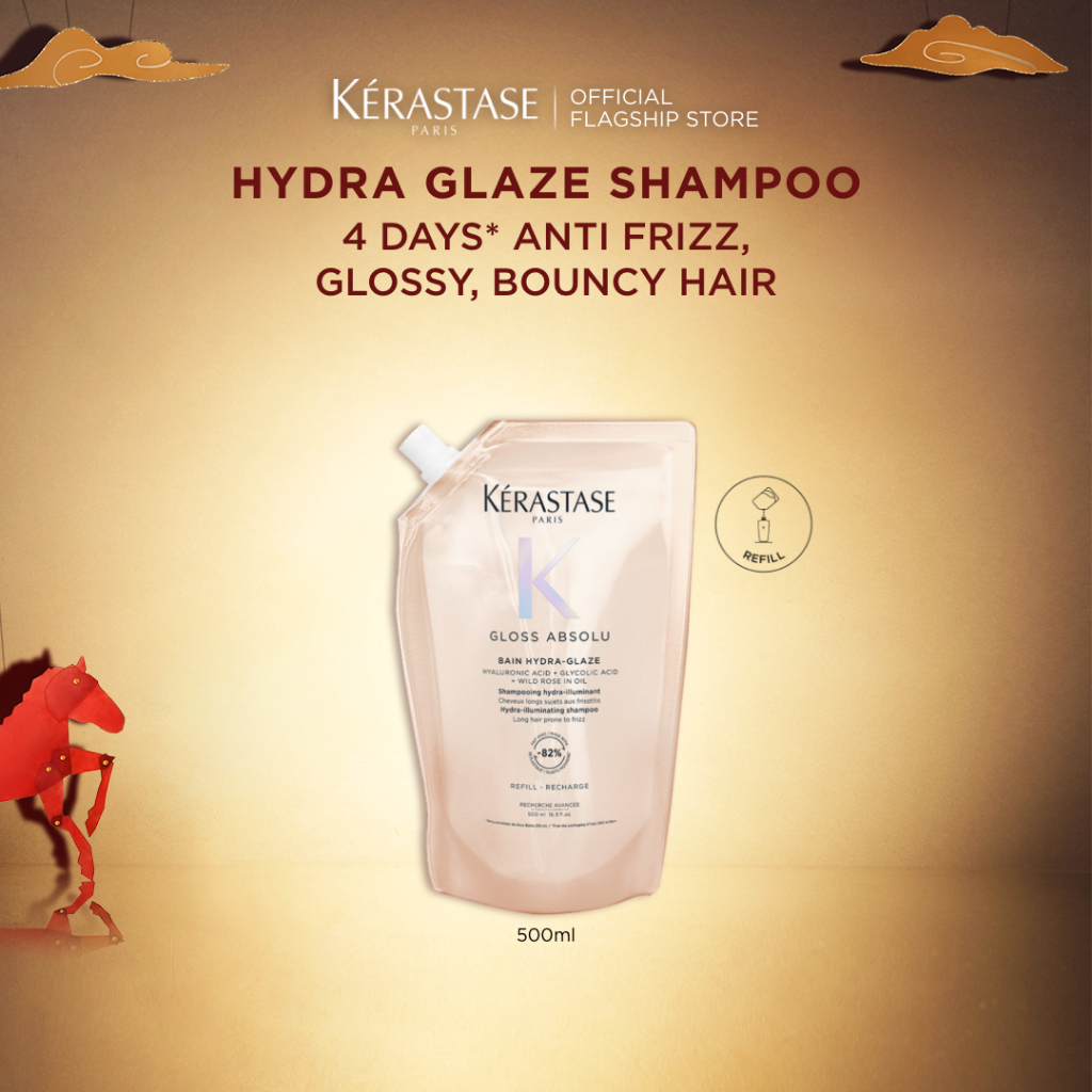 [New Launch] Kerastase Gloss Absolu Bain Hydra Glaze 500ml Refill Pouch - Shampoo untuk Rambut Gloss