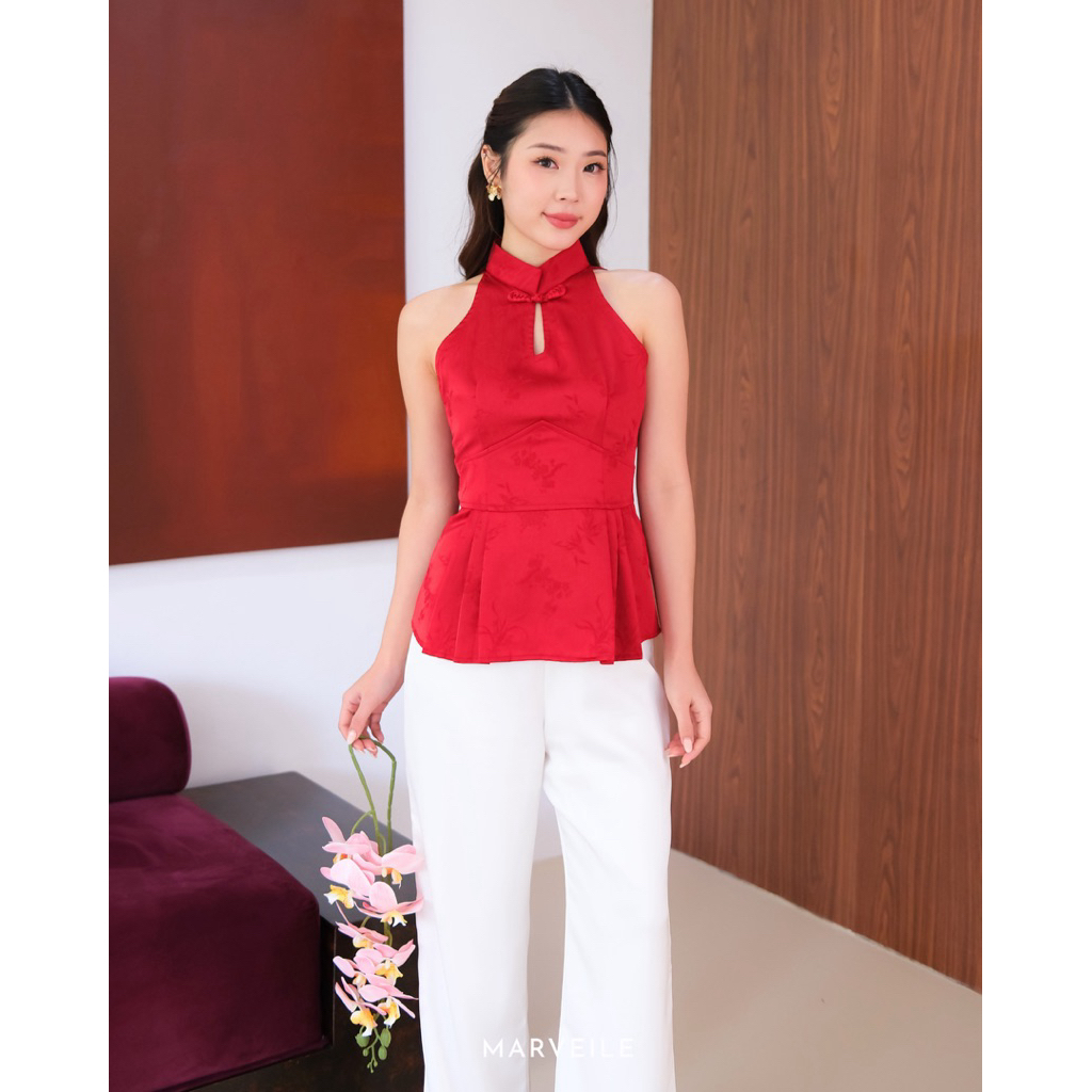 [ Marveile ] Yin Cheongsam Top / Atasan Cheongsam Tops Wanita CNY