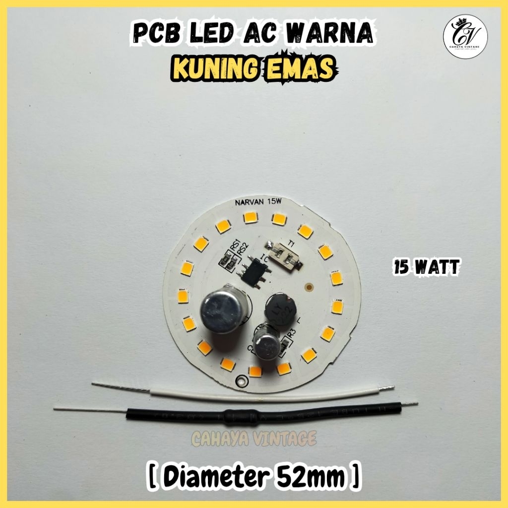 PCB LED AC CAHAYA KUNING EMAS 15 WATT MESIN LAMPU