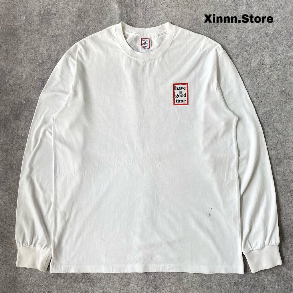 Have A Good Time Mini Frame Long Sleeve White Premium Unisex