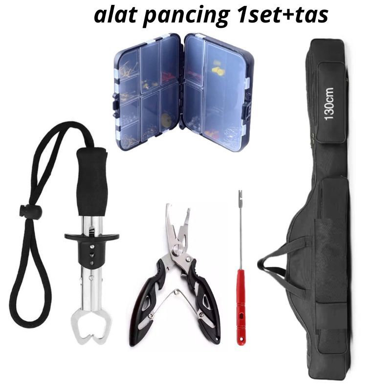 Promo 1Set Tas Peralatan Memancing Mata Kail Pancing Tang Pacing Kotak Kail Mata Pancing Pancing