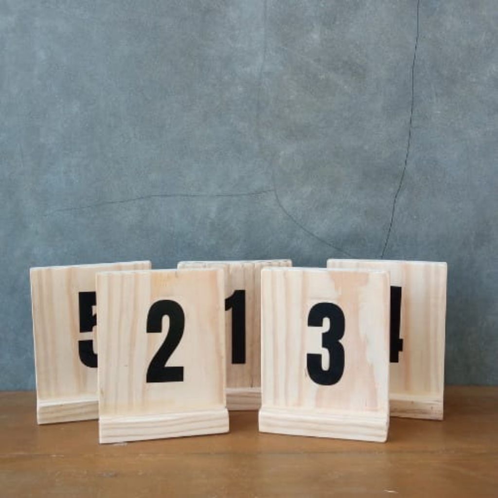 Nomor Meja Cafe Warung Restoran Kayu Jati Belanda