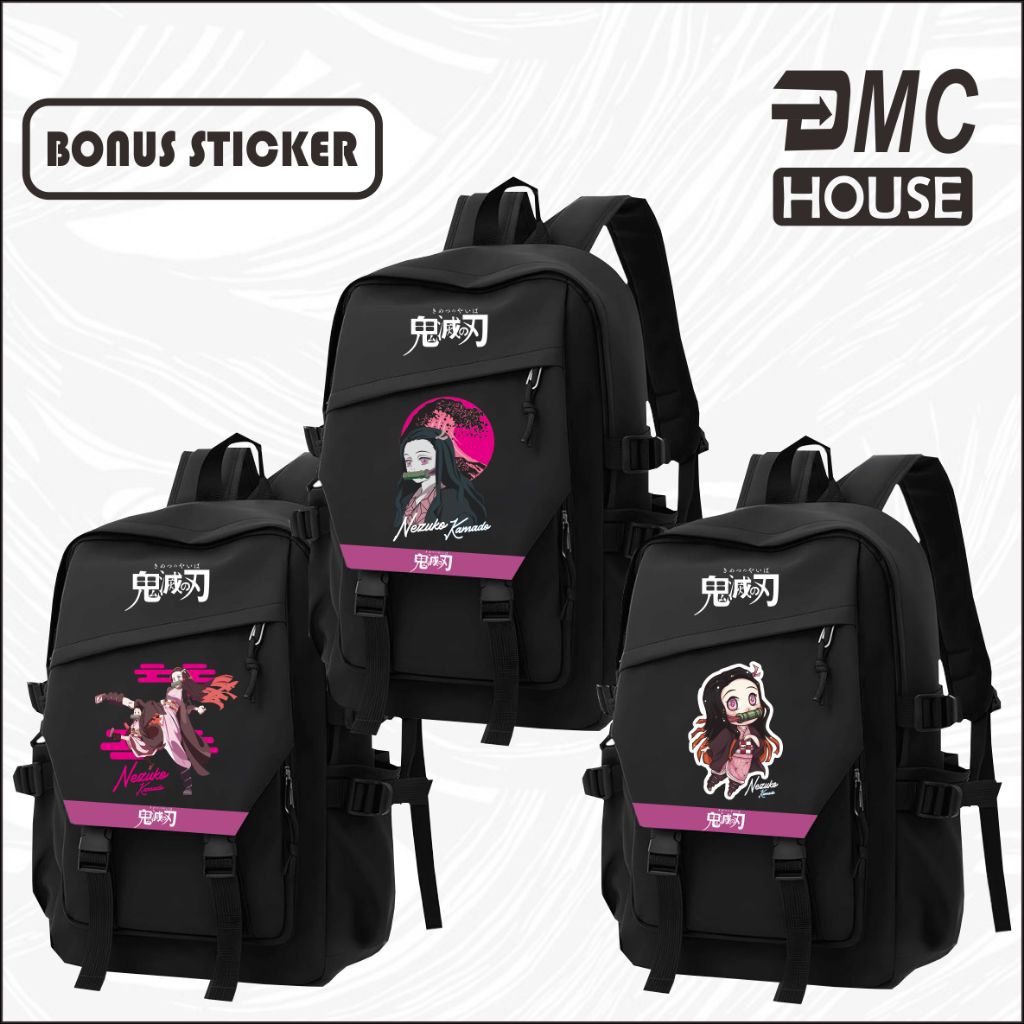 Tas Ransel Sekolah Kuliah Kerja Anime Nezuko Kamado Demon Slayer Lucu