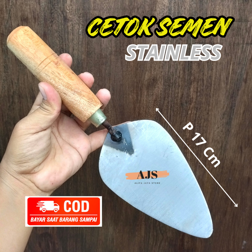 Cetok Tukang / Sendok Semen Bahan Kuat Ukuran Sedang / Panjang 17 Cm