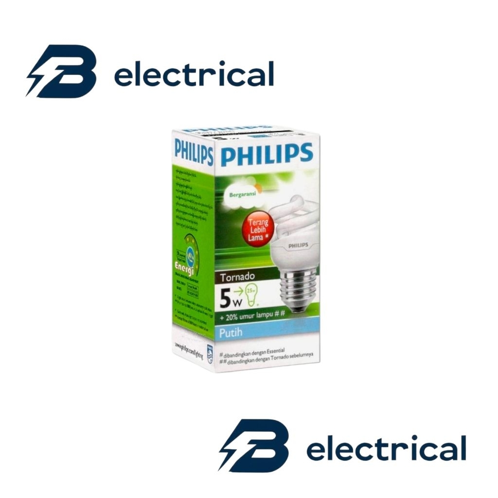 LAMPU PHILIPS TORNADO E27 5WATT WARNA PUTIH