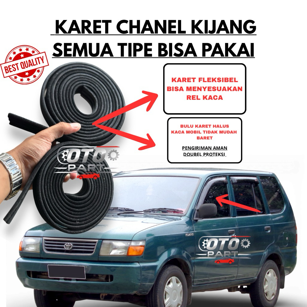 KARET CHANNEL KACA PINTU KIJANG / KARET NAIK TURUN KACA PINTU KIJANG