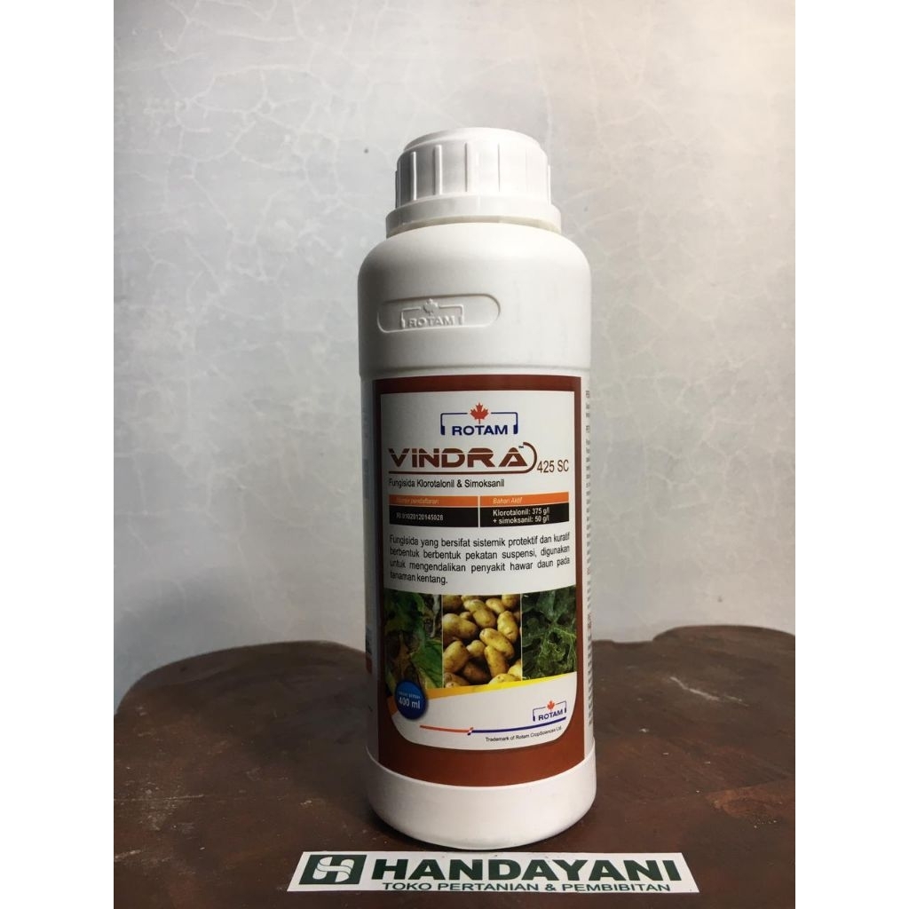 VINDRA 425 SC Fungisida Kombinasi | Klorotalonil 375 g/L + Simoksanil 50 g/L | Anti Busuk & Hawar Da
