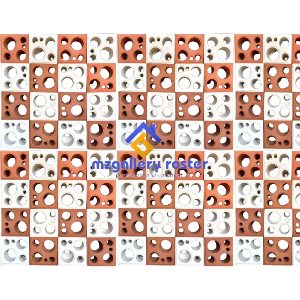 Roster beton satu sisi motip tapak kucing lis roster merah roster minimalis roster putih roster abu 