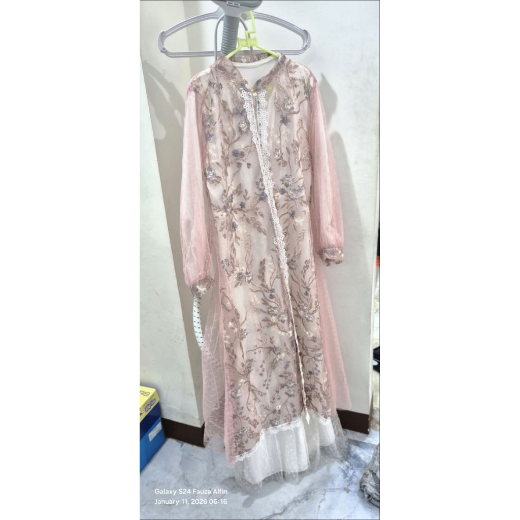 gamis pesta/ brokat/ dress/ outer