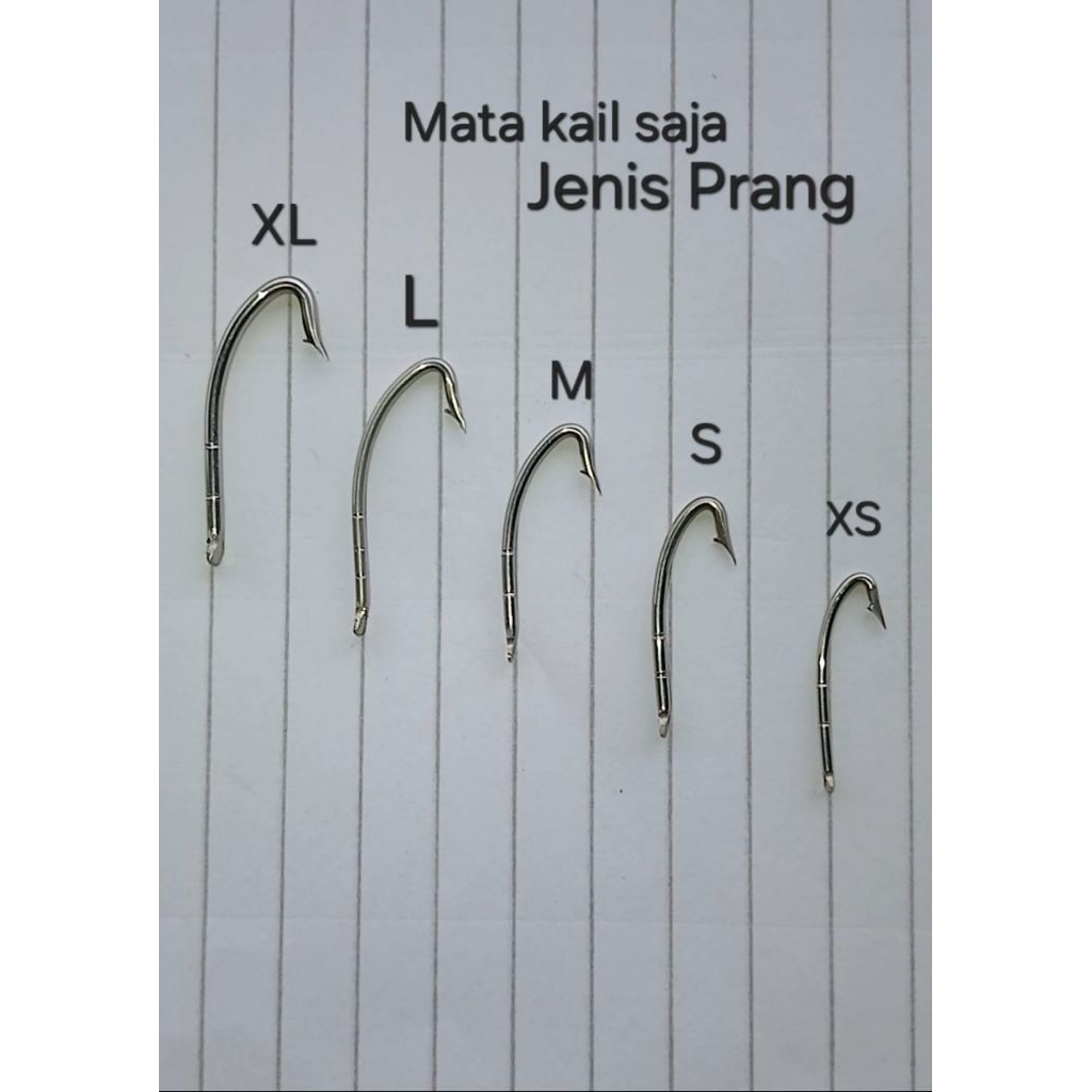 Mata Kail Pancing Urek Belut/Sidat Jenis Prang Bahan Baja Putih Anti KARAT