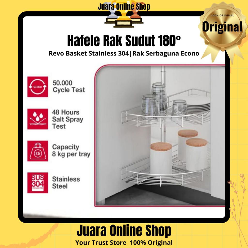 HAFELE REVO BASKET SERIES 180° RAK SUDUT DAPUR 180 CORNER UNIT RAK PANCI SUDUT