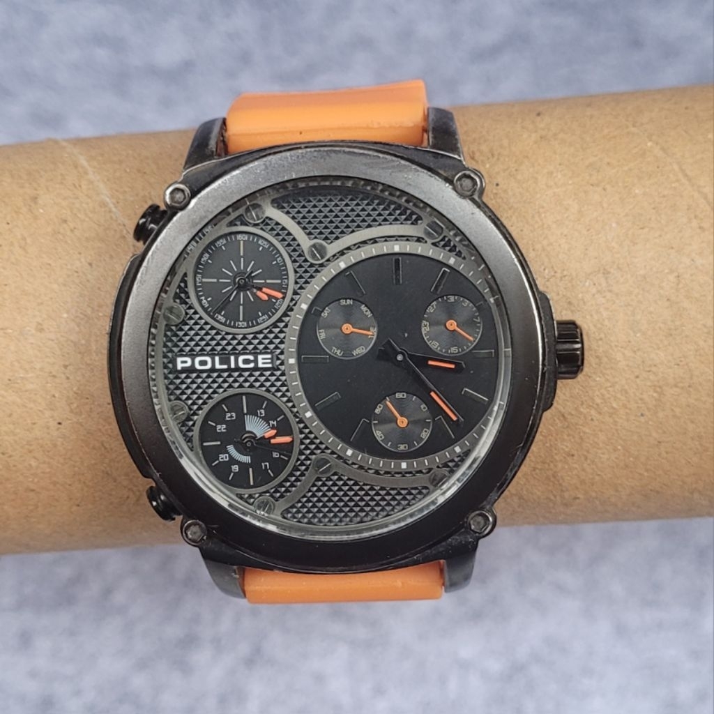 POLICE TRIPLE TIME WATCH ORIGINAL - Jam Tangan Second