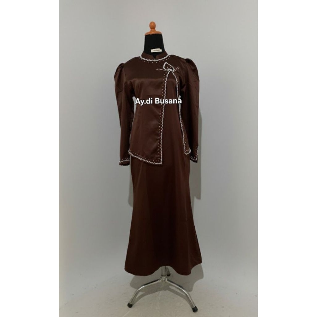 Dress kondangan coklat mahogany - Afifah dress kondangan gamis kondangan simpel