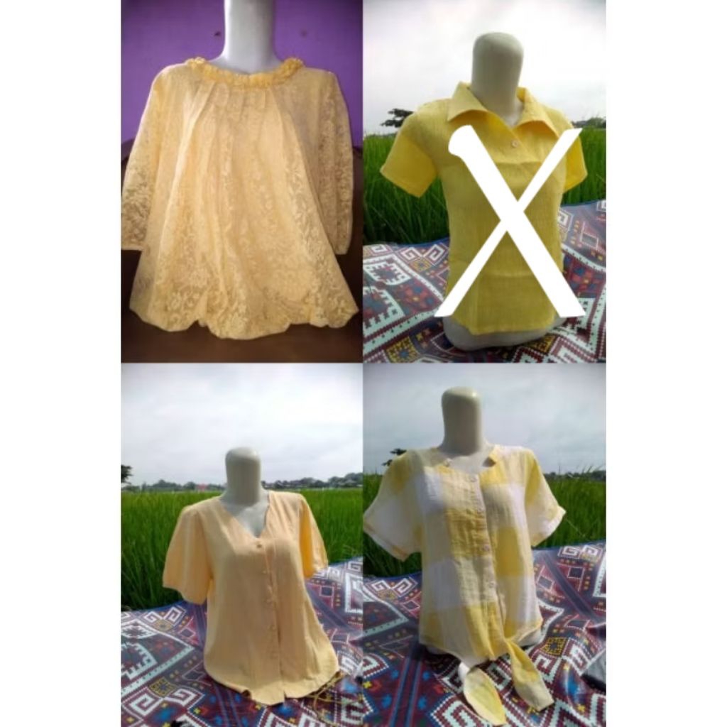 PRELOVED BLOUSE WANITA|BAJU WANITA|SERBA WARNA KUNING