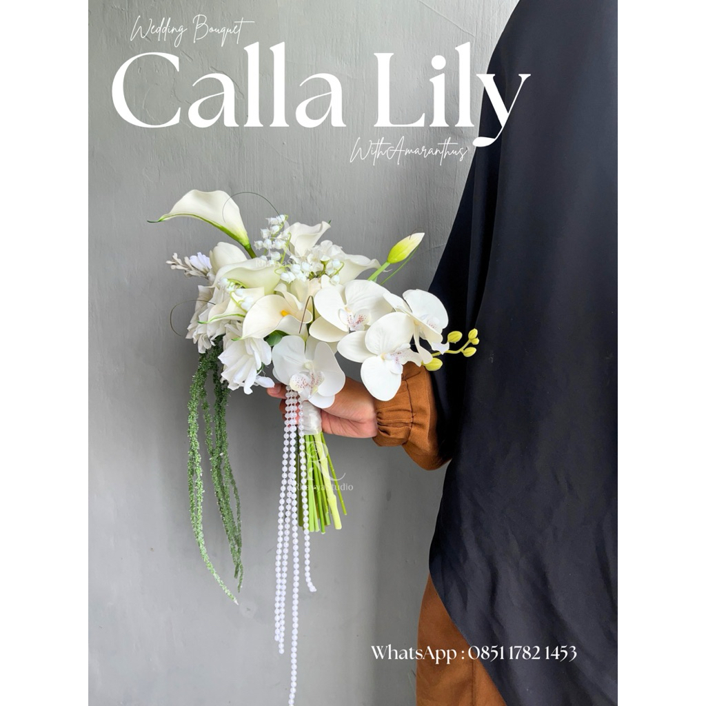 buket nikah - hand bouquet - calla lily - bunga tangan nikah - bunga wedding - buket wedding - bunga
