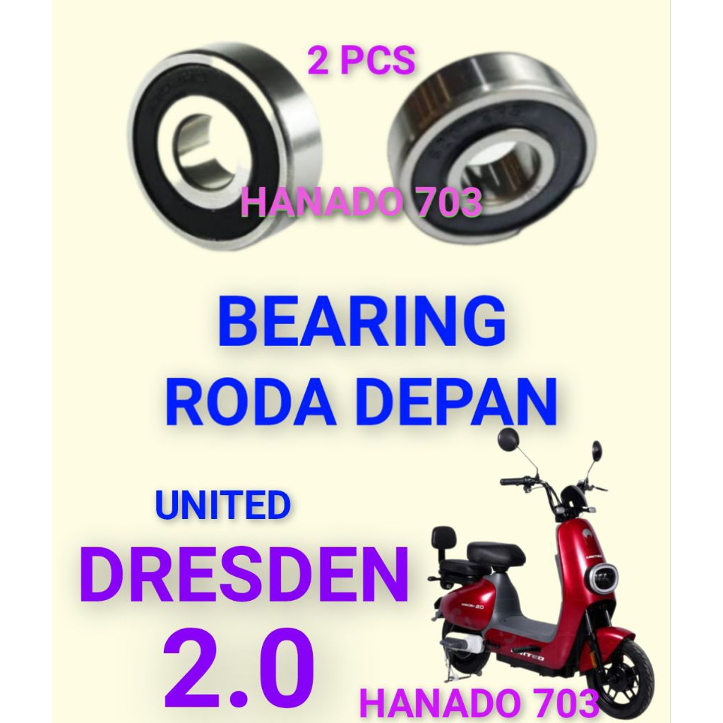 bearing roda depan sepeda listrik united Dresden 2.0 laker klahar roda depan sepeda listrik united D