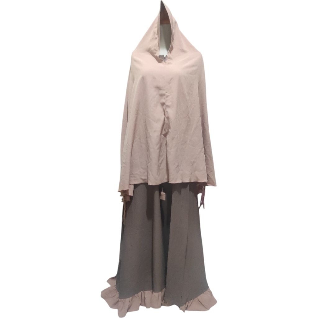 Preloved Setelan Gamis Jilbab Second LD 100 cm/ Prelove Dress Hijab Syari Bekas / PL Set Baju Wanita