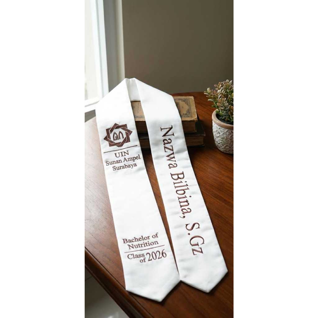 Selempang Wisuda Bordir Custom