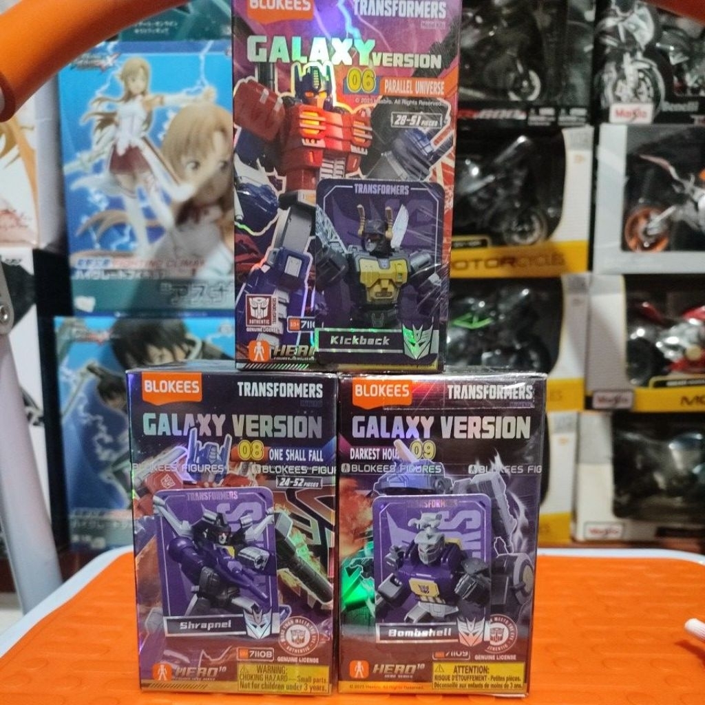 BLOKEES TRANSFORMERS INSECTICONS SET 3 - KICKBACK SHRAPNEL BOMBSHELL - GALAXY TRANSFORMER