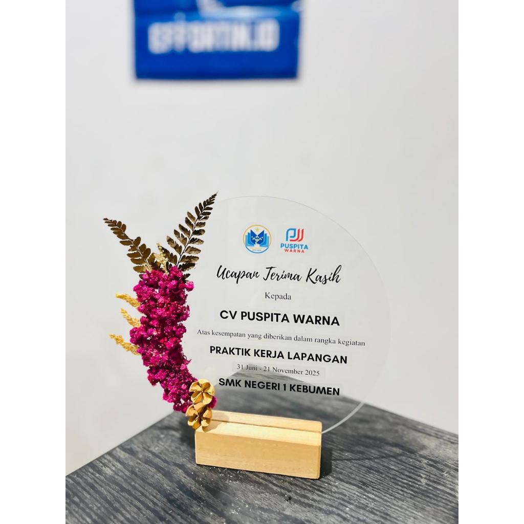 Plakat Akrilik Custom Bunga Edelwis - Plakat LED - Kenang-Kenangan