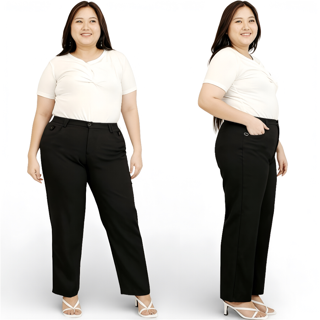 OutfitOffice Celana Bahan Kerja Formal Kantor Wanita Big size Over size Super Jumbo dejifa
