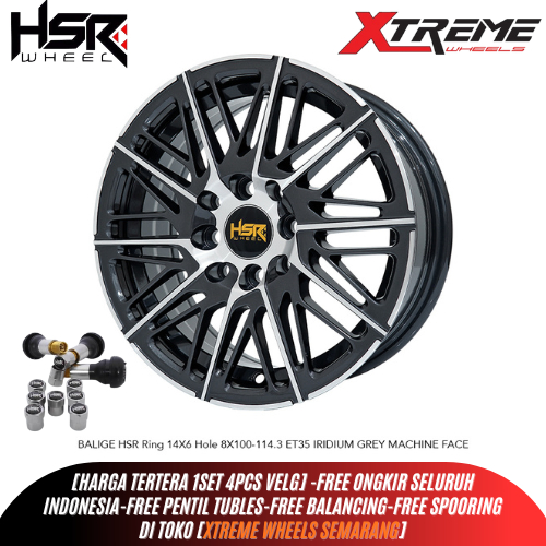 HSR WHEEL Velg Mobil Ring 14 Aluminium Alloy Baru Untuk Avanza Xenia Brio-Pelek HSR BALIGE RING 14