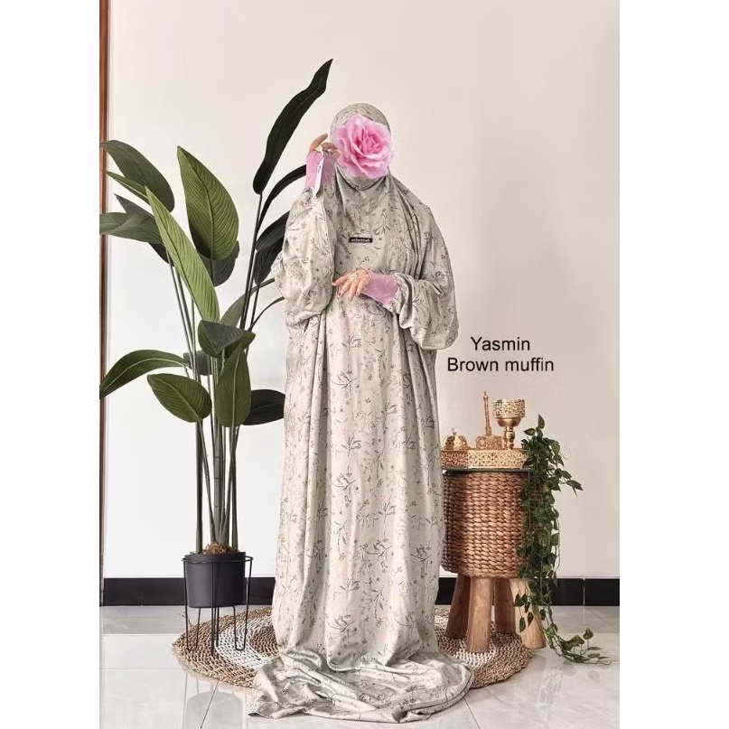 Mukenah Motif Dasar Putih/Basmah Collection/Mukena Manset/Mukenah Hadramaut Terusan/Motif Cantik Ele