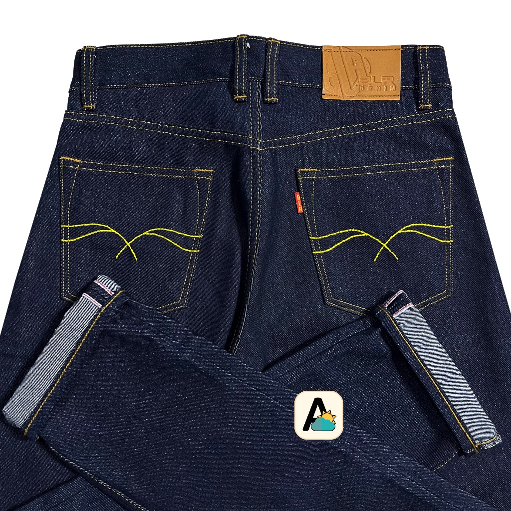 BLR DENIM Celana Denim Pria Selvedge Accent 15oz Sanforized Raw Denim