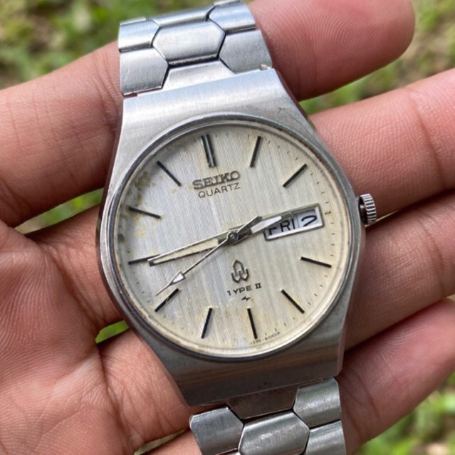 Jam Tangan Vintage Seiko Type II Quartz Japan jadul kuno antik fashion pria wanita