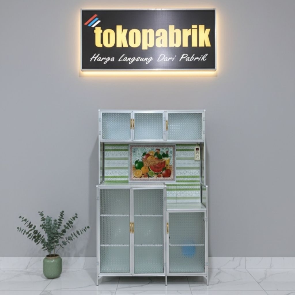 Rak piring 3 pintu kaca alumunium rak piring 2 pintu rak dapur keramik termurah