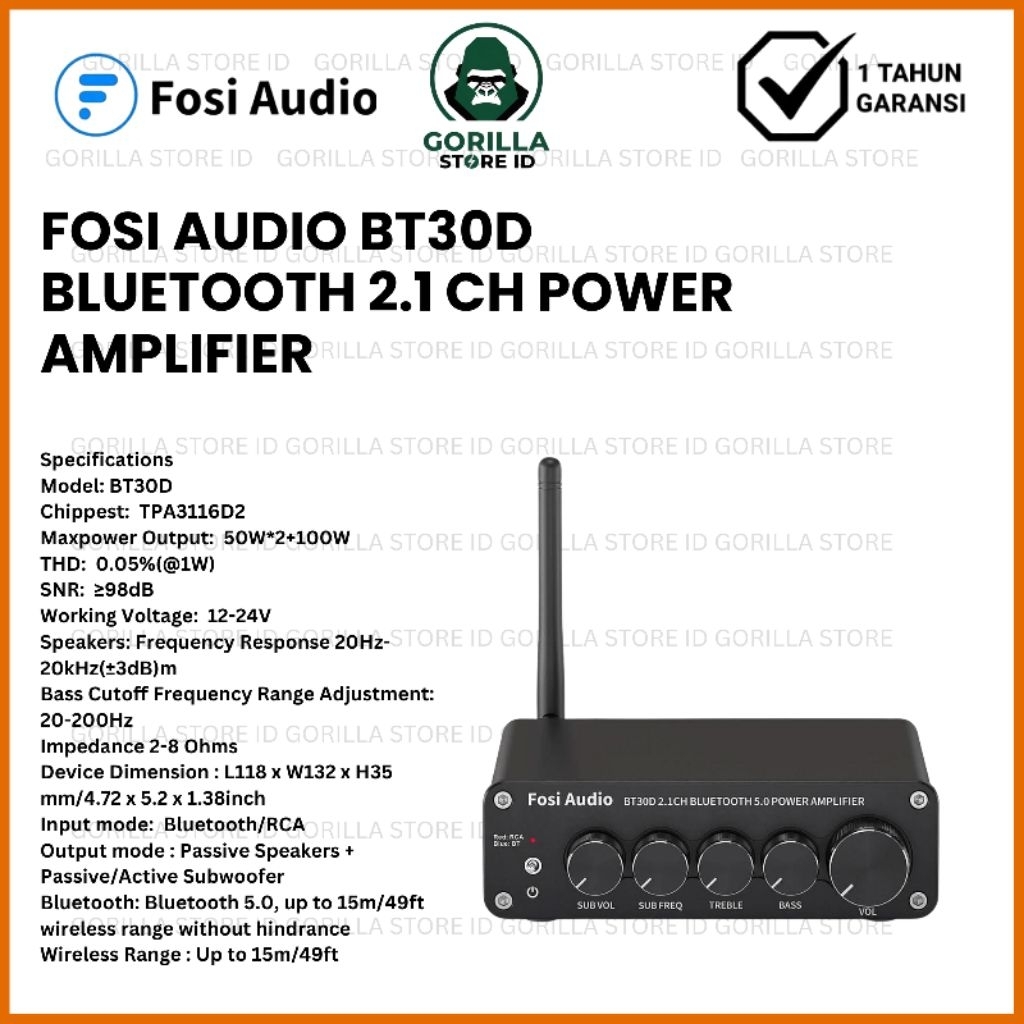 Fosi Audio BT30D Bluetooth 2.1 CH Power Amplifier