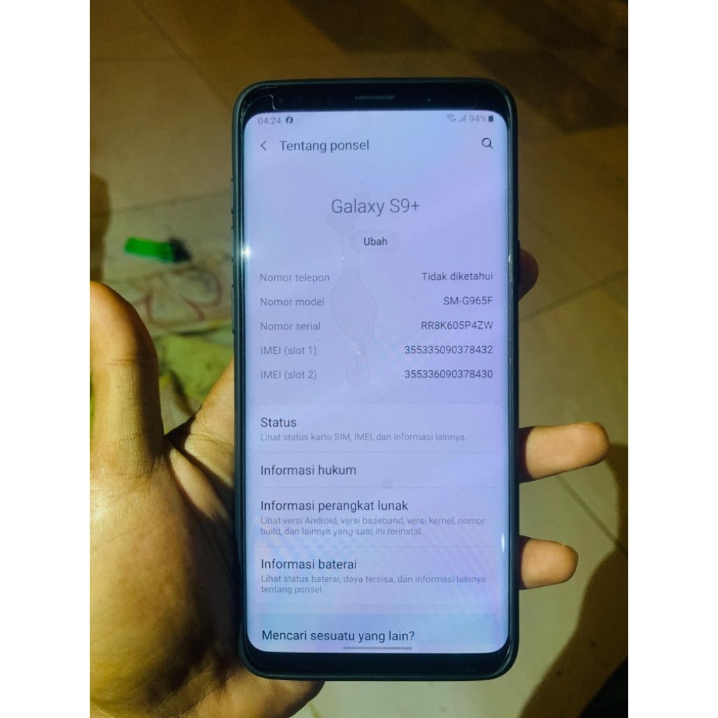 SAMSUNG S9+ RAM 6/128 RESMI SECEND NORMAL SEMUA FUNGSI SEIN