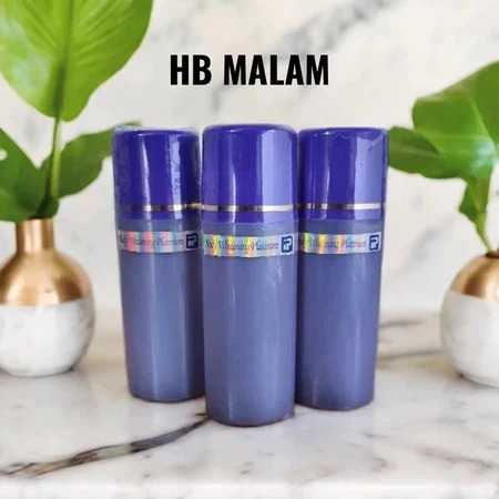 Lotion Malam HB Whitening Platinum - Tekstur Gel, Aroma Anggur, Dosis Triple
