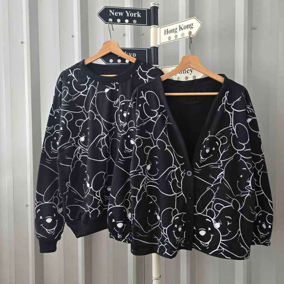 (isi 2 pcs) Jaket Couple Pasangan Sweater + Kardigan - Sweater Couple - Jaket outfit kapelan pacar