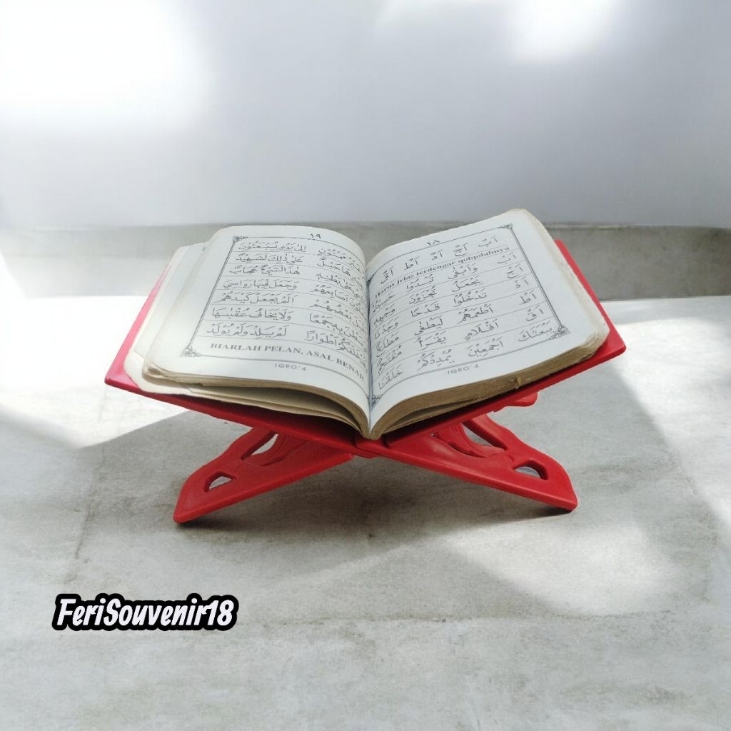 Rekal/Rehal/Meja lipat Plastik Tempat dudukan Al Quran berbahan plastik Ukuran ( 15*30 ) cm Original