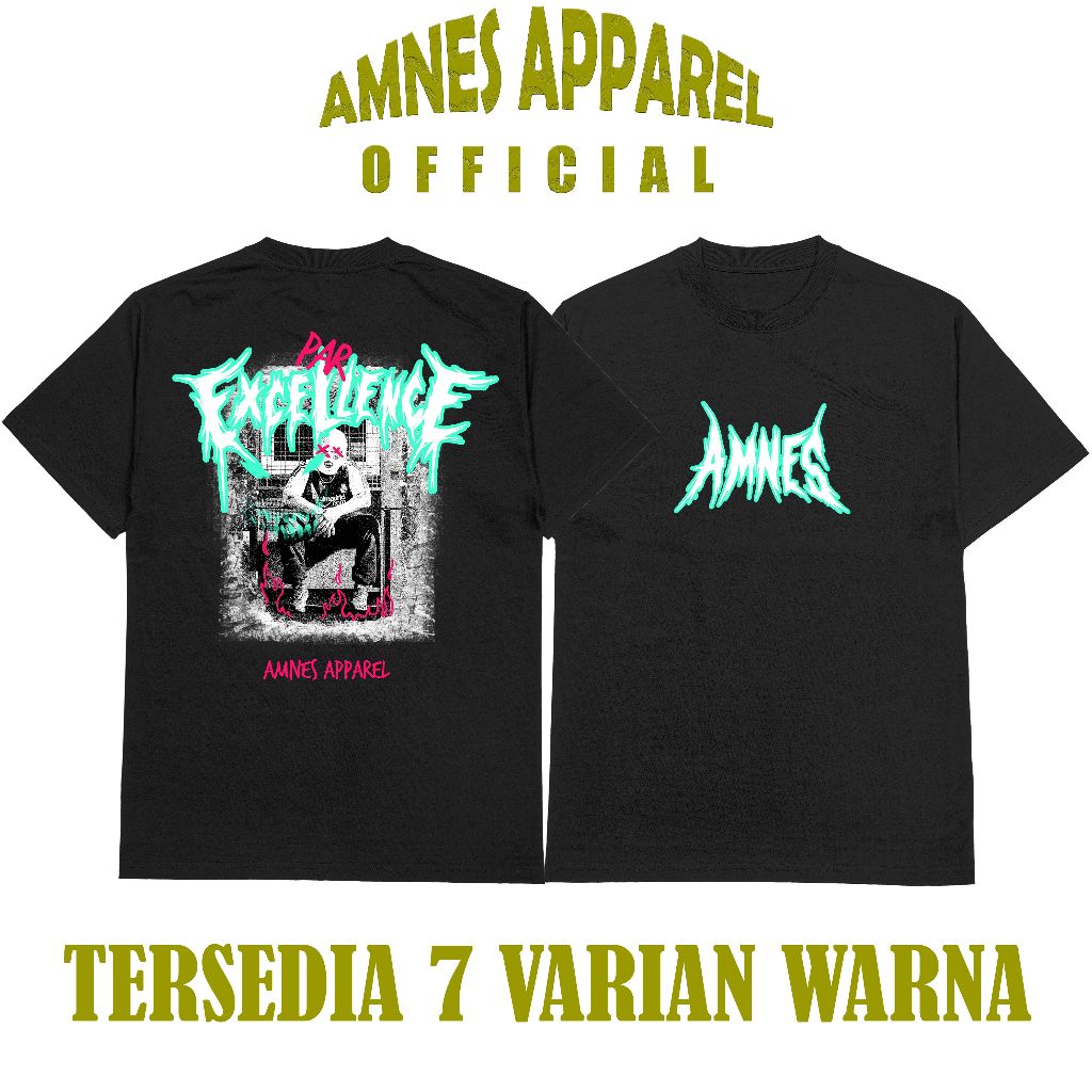 Kaos T-shirt Excellence Tosca Edition Original By Amnes Apparel baju distro Hitam Putih Biru Abu abu